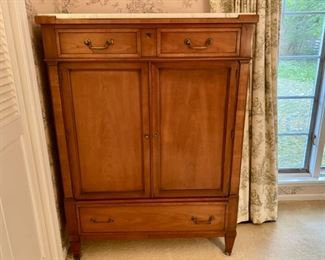 Heritage tall marble top chest                                        450.00   53"h x 39"w x 21"d