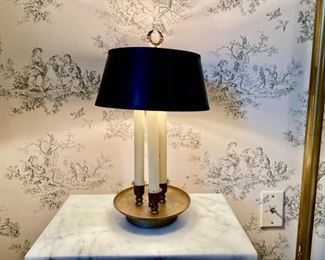 Vintage bouillotte table lamp     14"h                        125.00