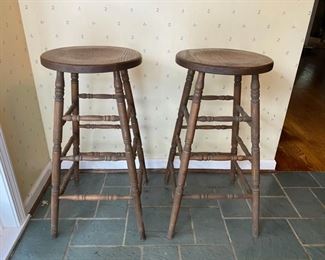 pair vintage tall stools                                                75.00 pr.      30"h x 14" seat diameter