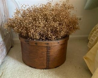 Bentwood shaker-style box with dried baby's breath  85.00                            8"h x 14" diameter
