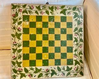 Antique painted game board                                   225.00           16" x 16"