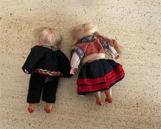 Pair antique celluloid dolls       3 1/2" h                         