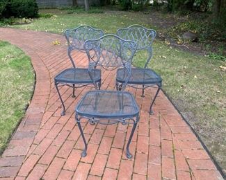 3 vintage Woodard wrought iron chairs         