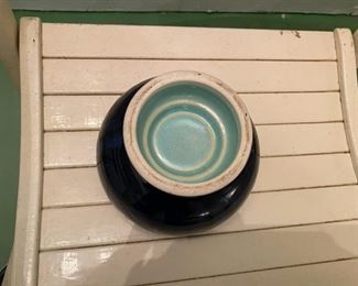 Vintage blue pottery bowl                                          20.00          5"h x 7" diameter