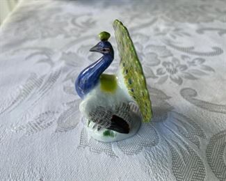 Rare Meissen miniature peacock                                              