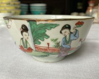 Vintage Chinese bowl with two women                       45.00  2 1/2"h x 4 1/2"