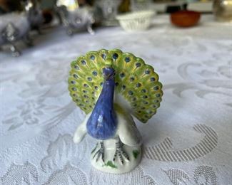 Rare Meissen miniature peacock                                2 1/8"h  