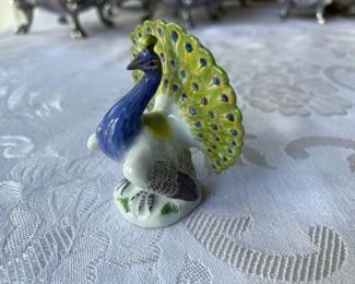 Rare Meissen miniature peacock                                 2 1/8"h  