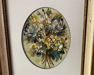Floral oil painting                                                                 95.00      frame size 16" x 14"w