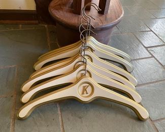 6 Vintage initialed wood hangers      "K"                 50.00          