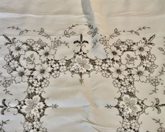 Vintage cutwork embroidered tablecloth                95.00     68" X 132"