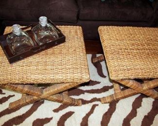 Palecek Rattan End Tables