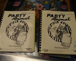 Party Animal Pinball Machine (Bally 1987) two manuals 