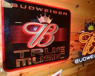 Budweiser lighted "True Music" beer sign