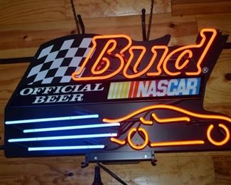 Bud Nascar neon sign