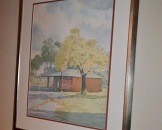 country store watercolor signed Paul Newman