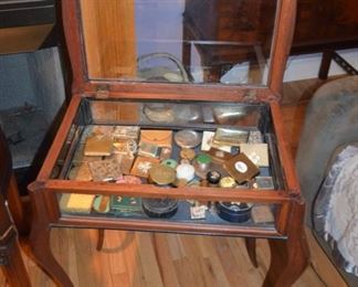 vintage display case table