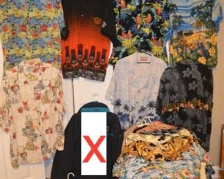 50+ Hawaiian shirts - mostly men's 2x & 3x
