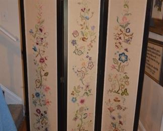 embroidered room divider