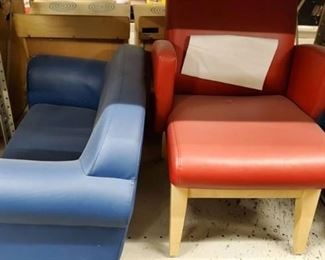 Blue Childrens Couch, Red Childs Chair