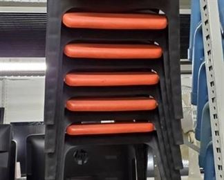 (6) Red And Black Kids Chairs