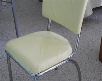 2 retro chrome and vinyl kitchen chairs 