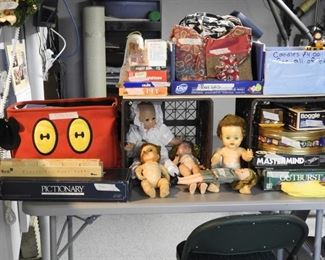 Dolls, Purses, candles, games