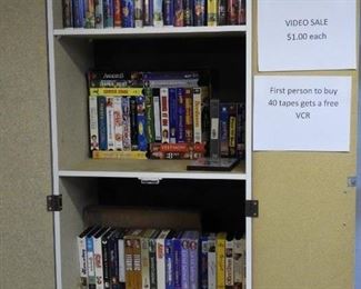 Lots of VCR tapes - $1 each. Buy 40 get a free VCR!