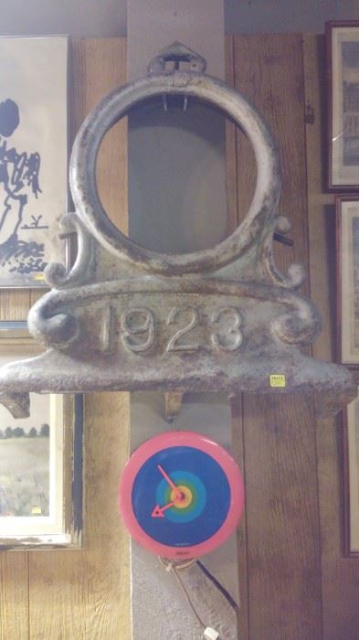 Cast iron steam gauge housing.
Peter Max GE clock