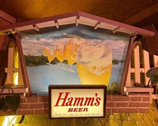 Vintage Hamm's Beer Lighted Flying Goblets (2)