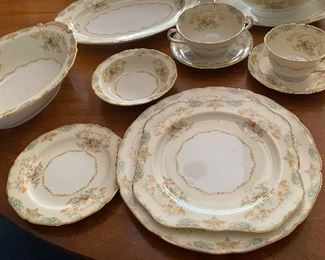 Vintage Discontinued RARE HTF. 1930 Noritake Iberia . Has Octagon Luncheon Plate.8 Piece Place setting with Service. 8 Sets