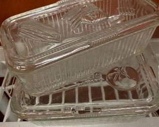 Vintage Pyrex Covered Clear Refrigerator Dishes 