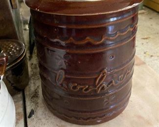 Vintage Brown Ware Cookie jar