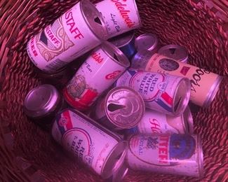 Beer Can Collection..NOPE not pink..its weird lighting