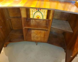 BAR
Buy it now $250
62”w x 19’d x 40”h With one bar chair ,  brass foot rail disconnected but available 

