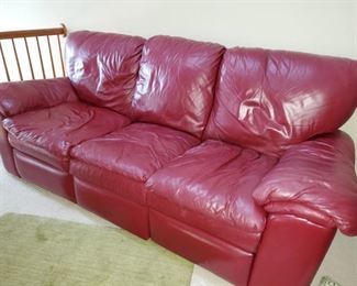 Buy it now- $395
Dania
Sorrentino reclining sofa 82”w 36”d x 38”h
Montebello higher Italian Leather: Firenze Rasberry
