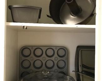 Several nice cupcake pans, cake pans and sheet pans