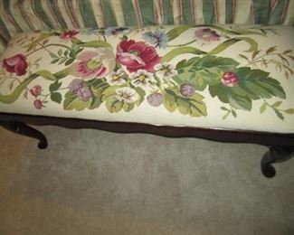 HAND MADE NEEDLEPOINT BENCH