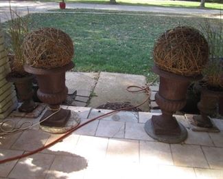 2 PAIR OF CAST IRON POTS