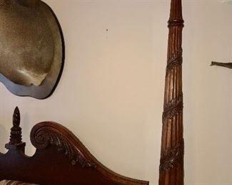 Rice carved bed with mattress set