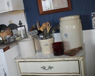 Crocks and French Provncial chest