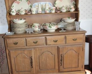 Maple Hutch and Franciscan Desert Rose China
