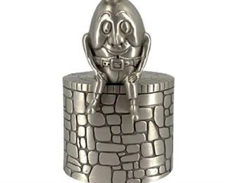 Lot 541
Kirk Steiff Pewter Humpty Dumpty Coin Bank