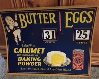 Heavy Stock Paper Calumet Baking Powder Butter and Egg Price Display