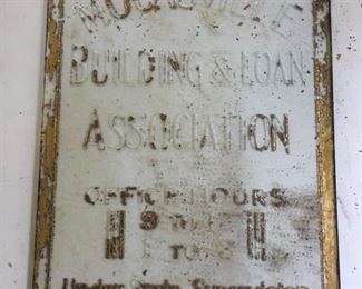 Old Painted Glass Mocksville Building and Loan Association Door Panel