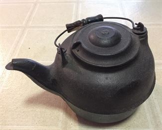 Old Cast Iron Goose Neck Kettle