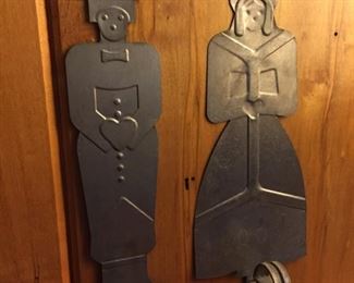 Figural Tin Amish Wall Hangers