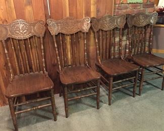 Set of Four Oak Chairs