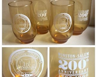 1966 Winston Salem N.C. 200th Anniversary Glass Set 