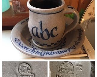 Rowe Pottery ABC Mug and Bowl